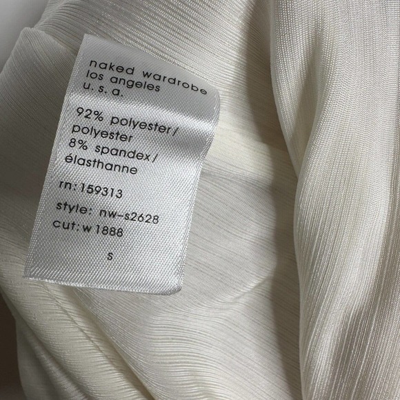 NWT Naked Wardrobe Stretchy The Tube Crop Top Women's Cream Size S - Picture 4 of 5